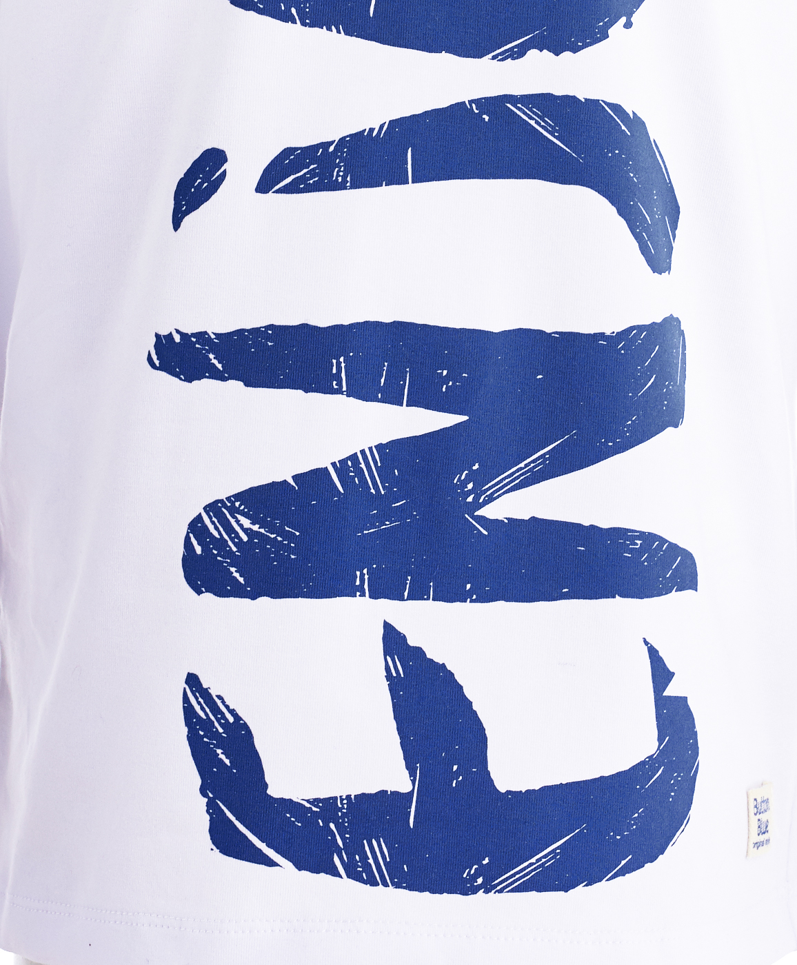 фото Белая трикотажная футболка button blue