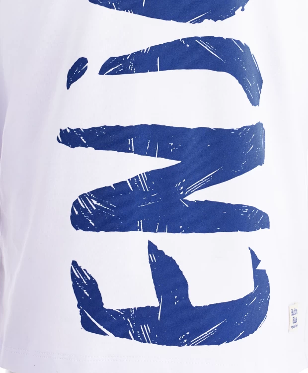 фото Белая трикотажная футболка button blue (134)