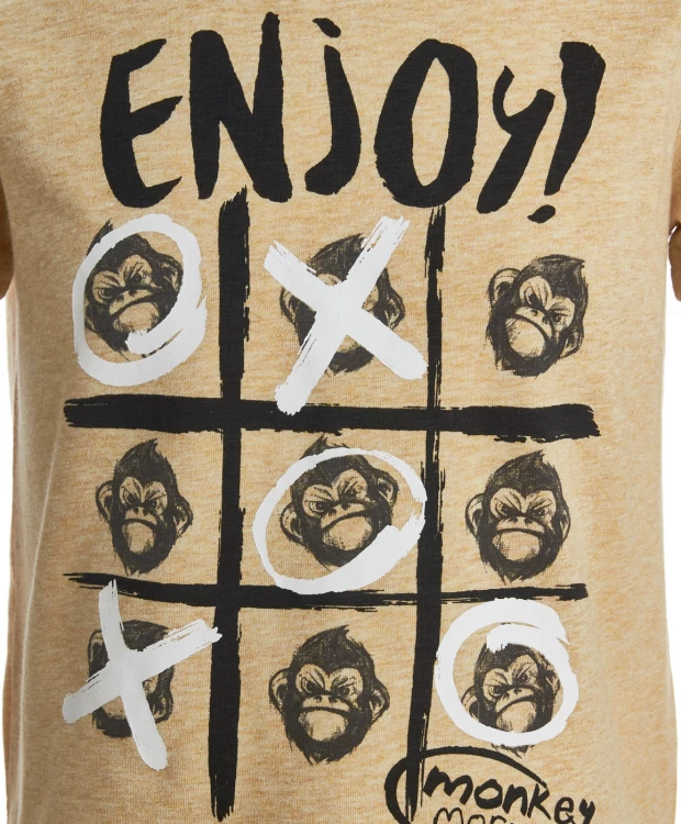 фото Охряная футболка с принтом button blue (116)