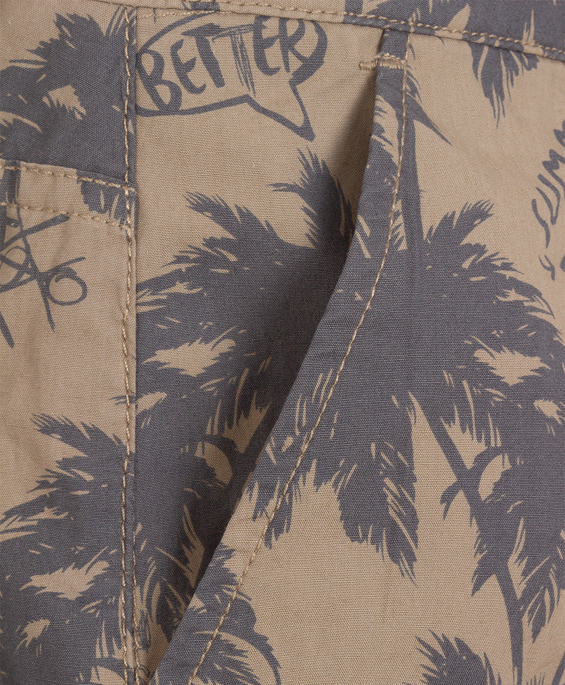 фото Бриджи хаки с орнаментом пальмы button blue