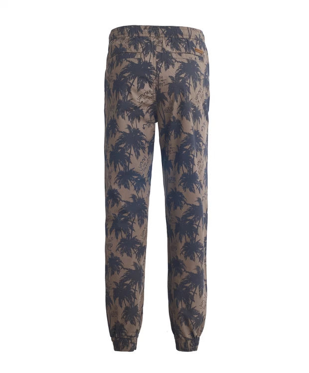 фото Брюки хаки с орнаментом пальмы button blue (104)