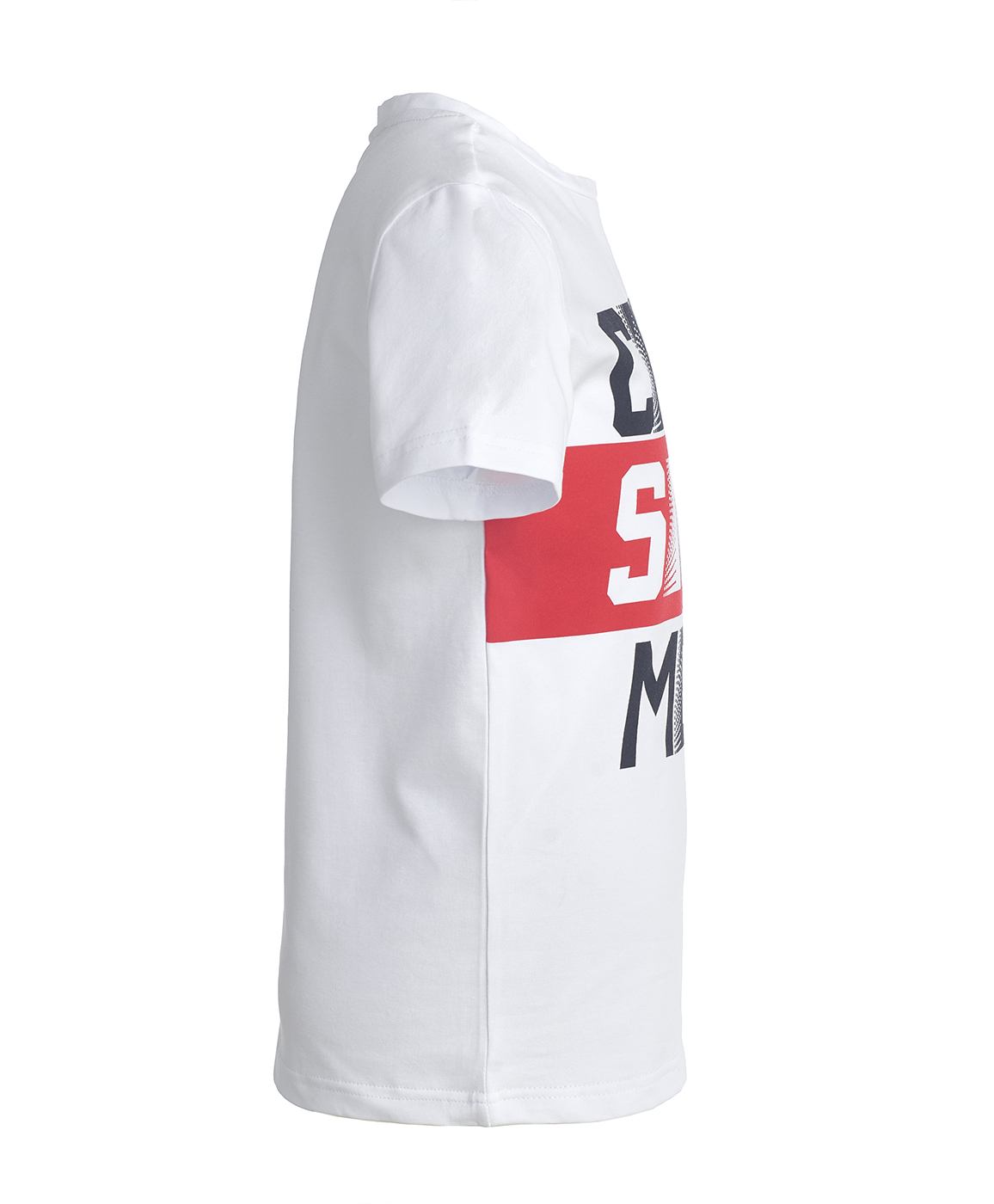 фото Белая футболка с коротким рукавом button blue