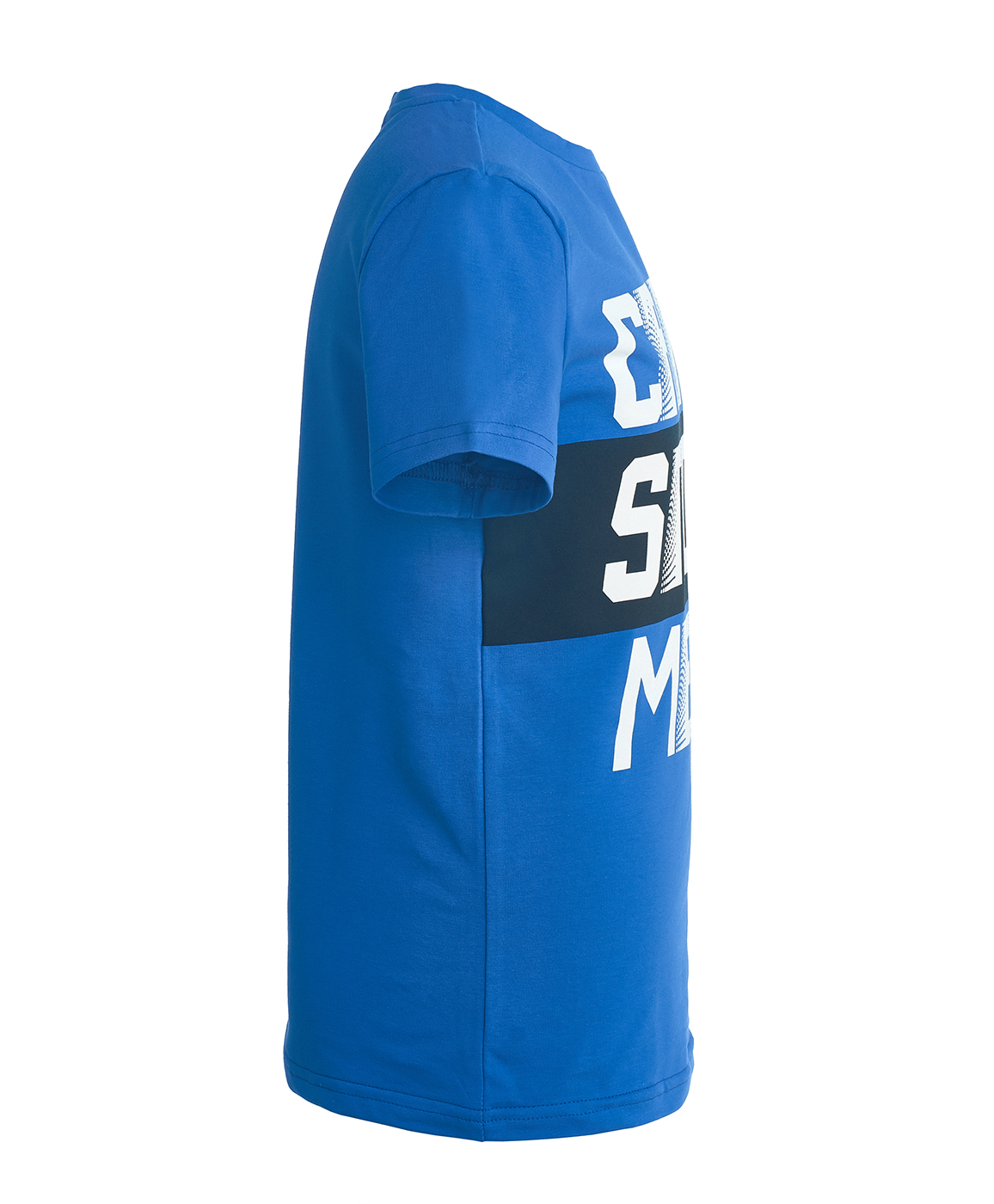 фото Синяя футболка с коротким рукавом button blue