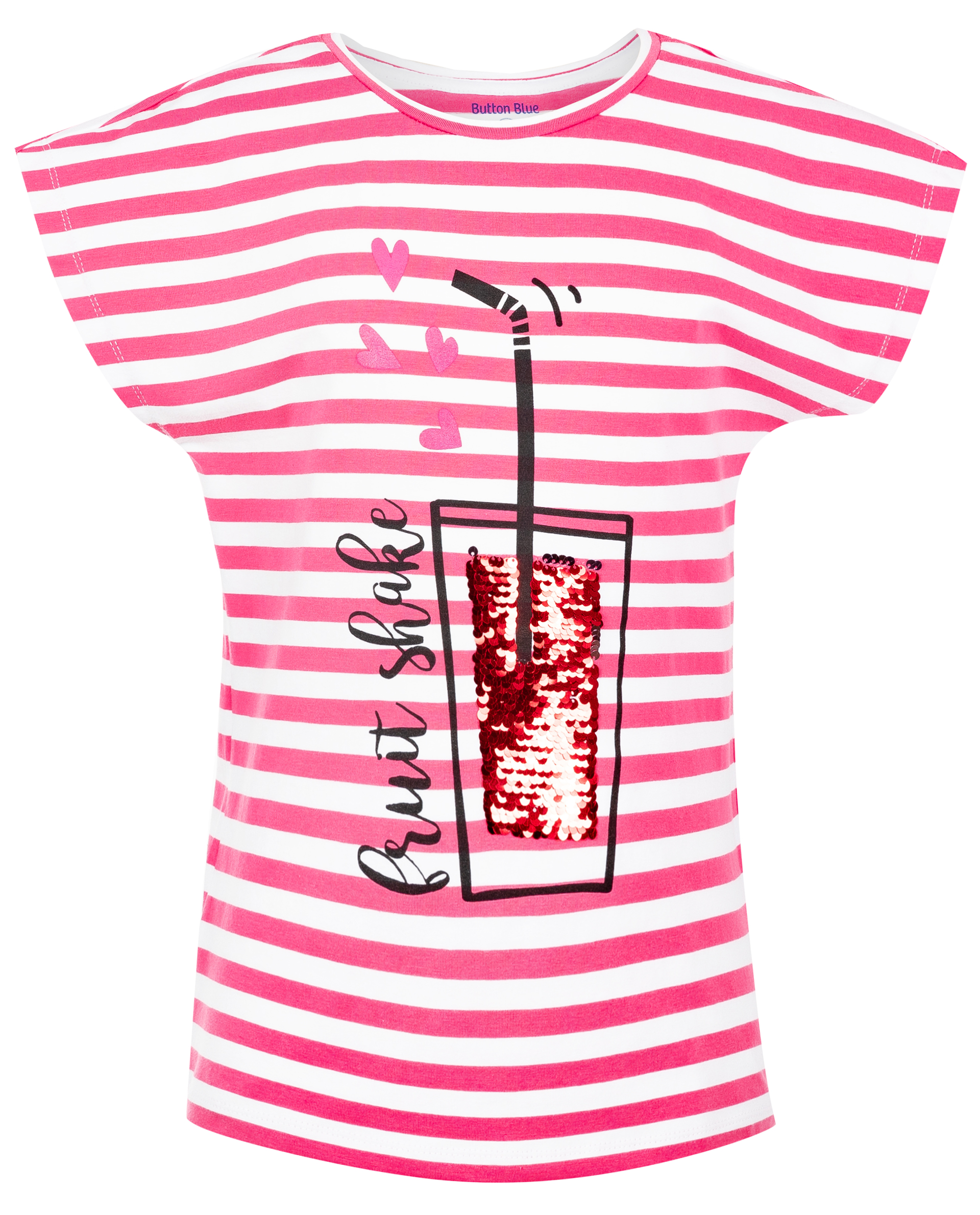 фото Футболка в розовую полоску button blue