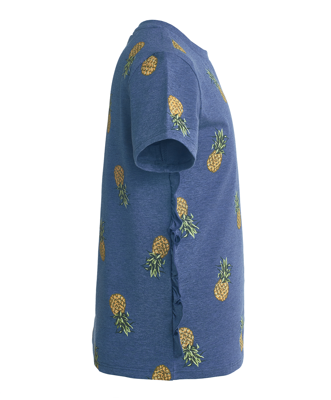 фото Синяя футболка с орнаментом ананасы button blue