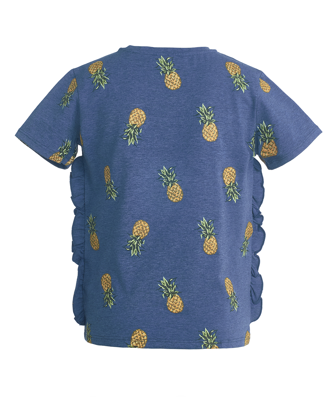 фото Синяя футболка с орнаментом ананасы button blue