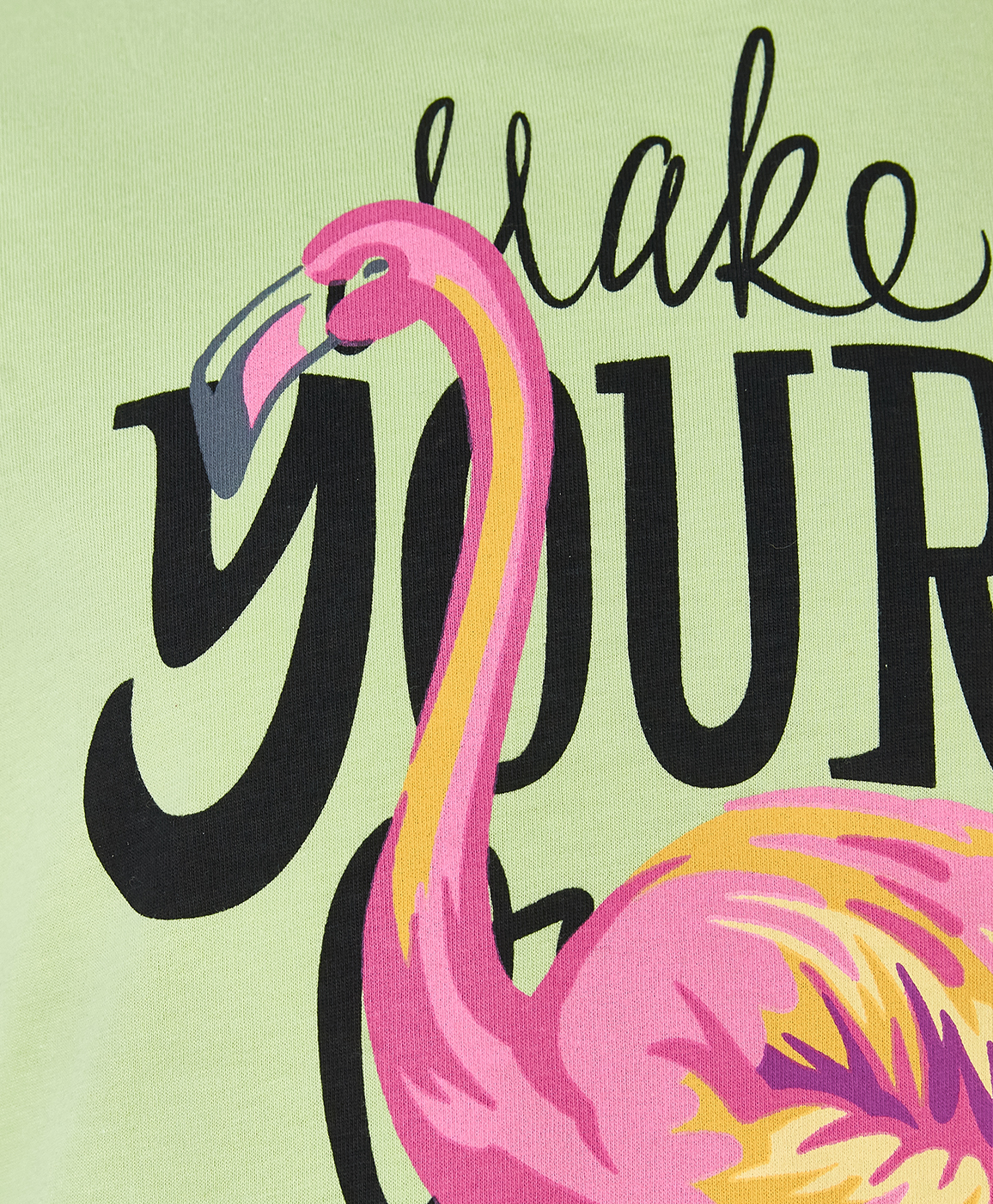 фото Салатовая футболка с принтом button blue