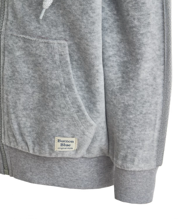 фото Серая велюровая толстовка button blue (152)