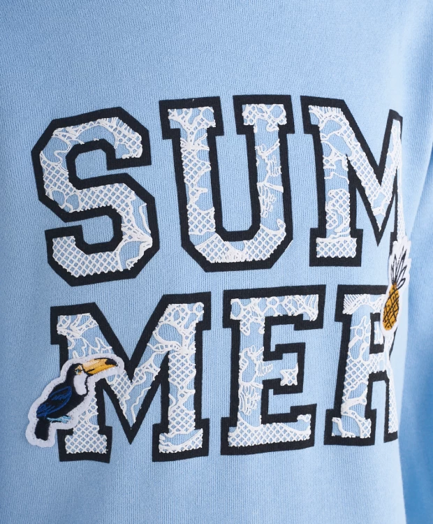 фото Голубая толстовка из футера button blue (140)