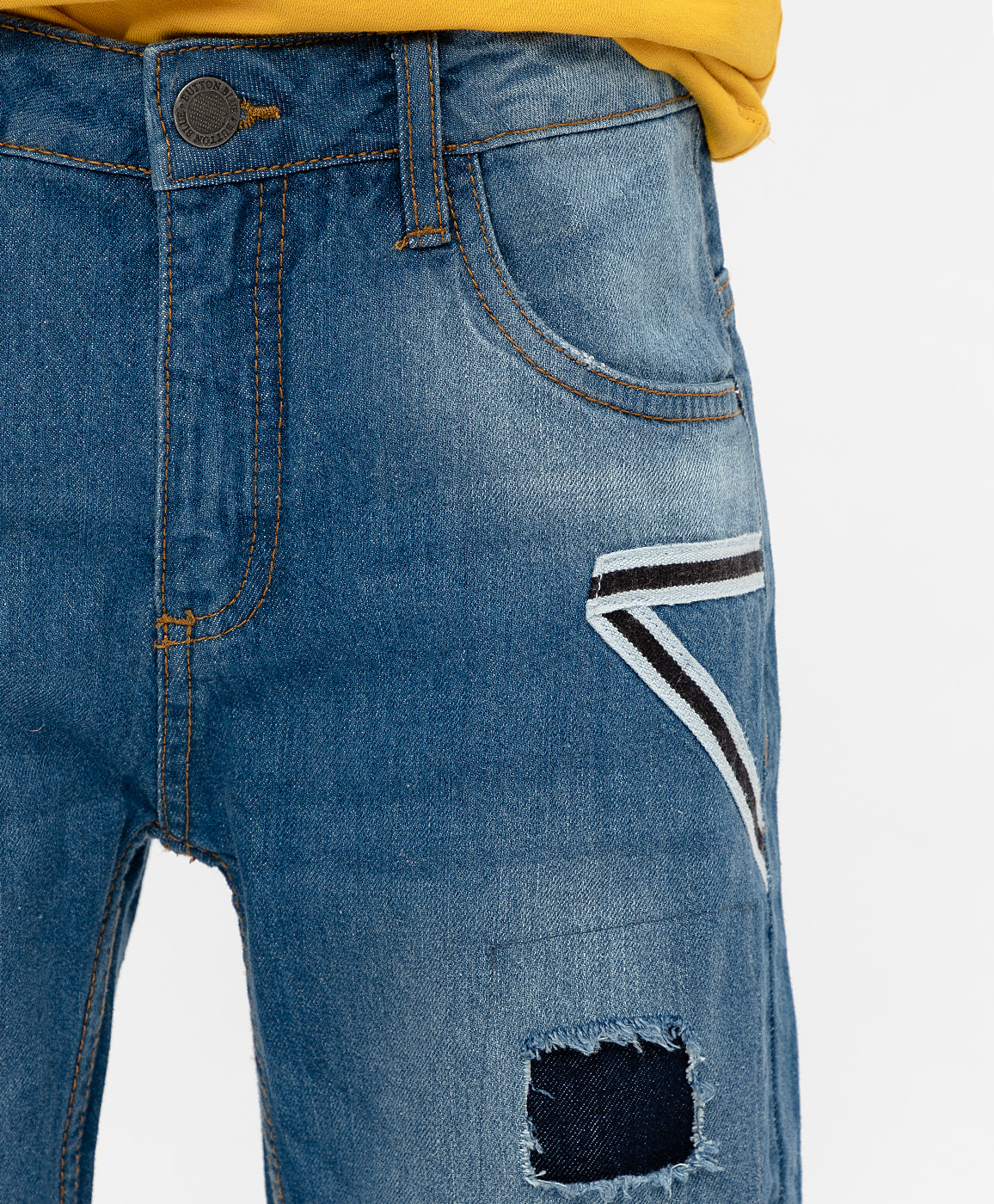 фото Синие джинсы regular fit button blue