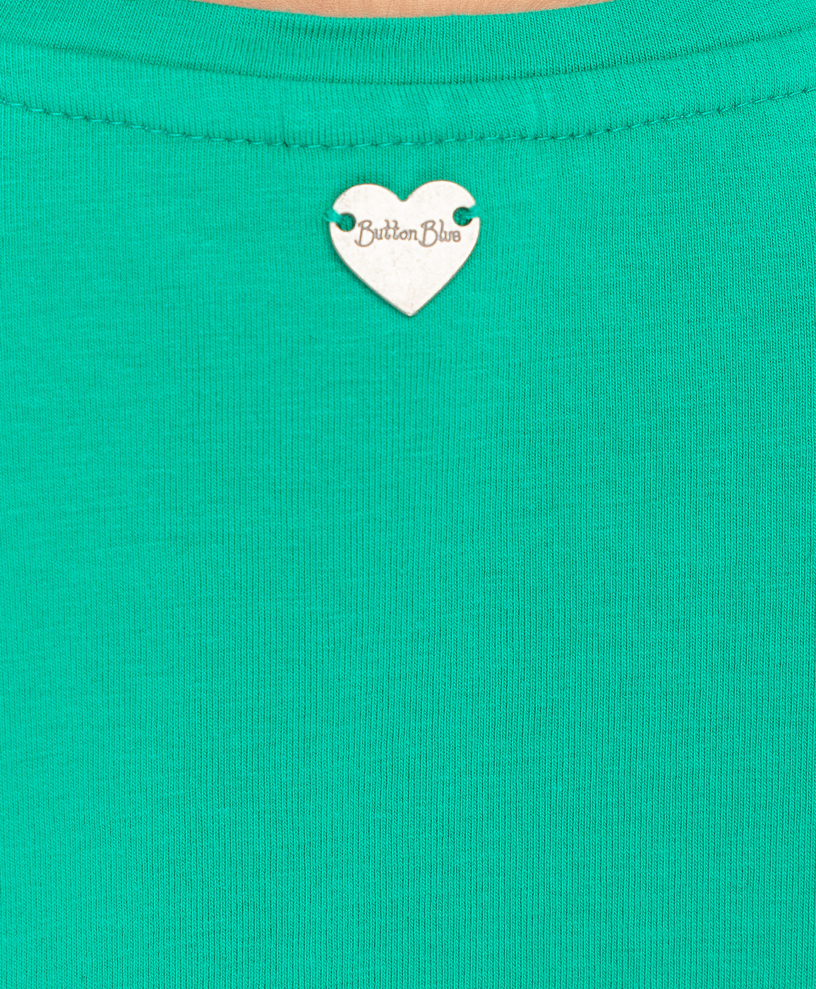 фото Зеленая футболка с удлиненной спинкой button blue