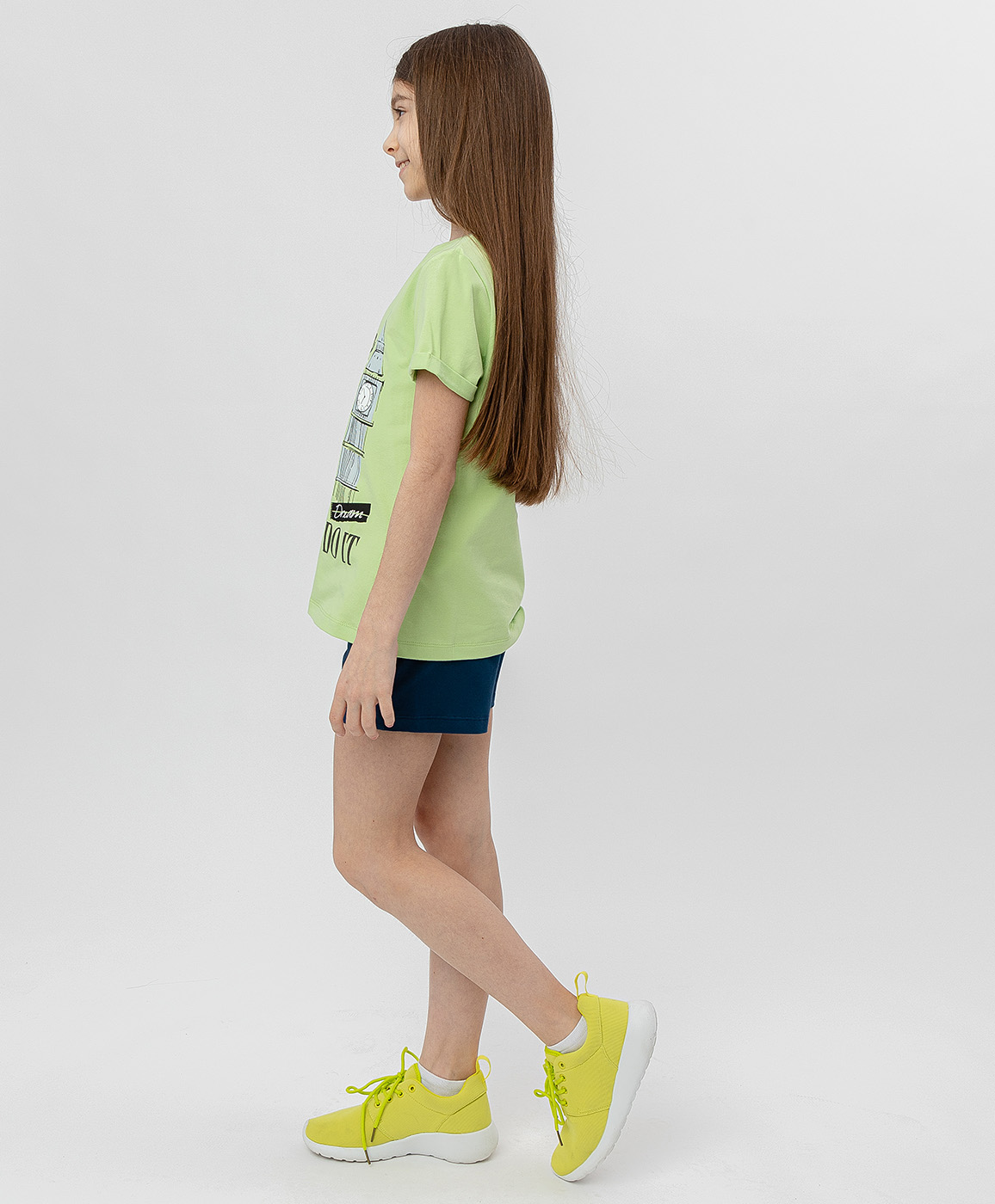 фото Салатовая футболка с коротким рукавом button blue