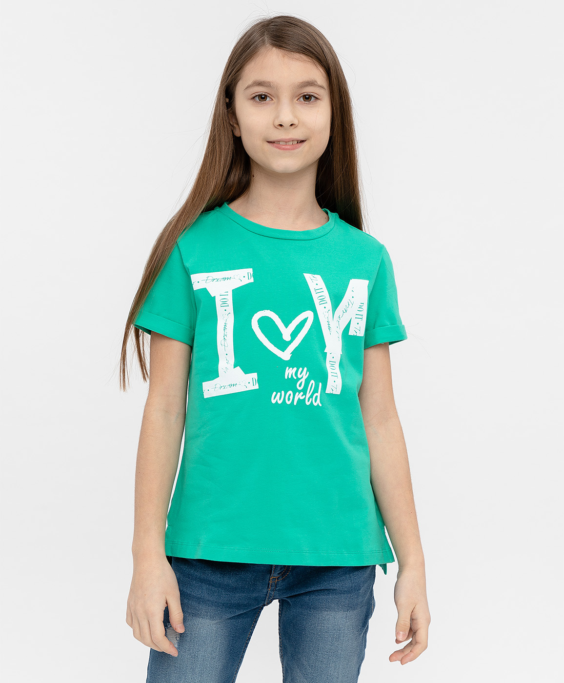 фото Зеленая футболка с принтом button blue