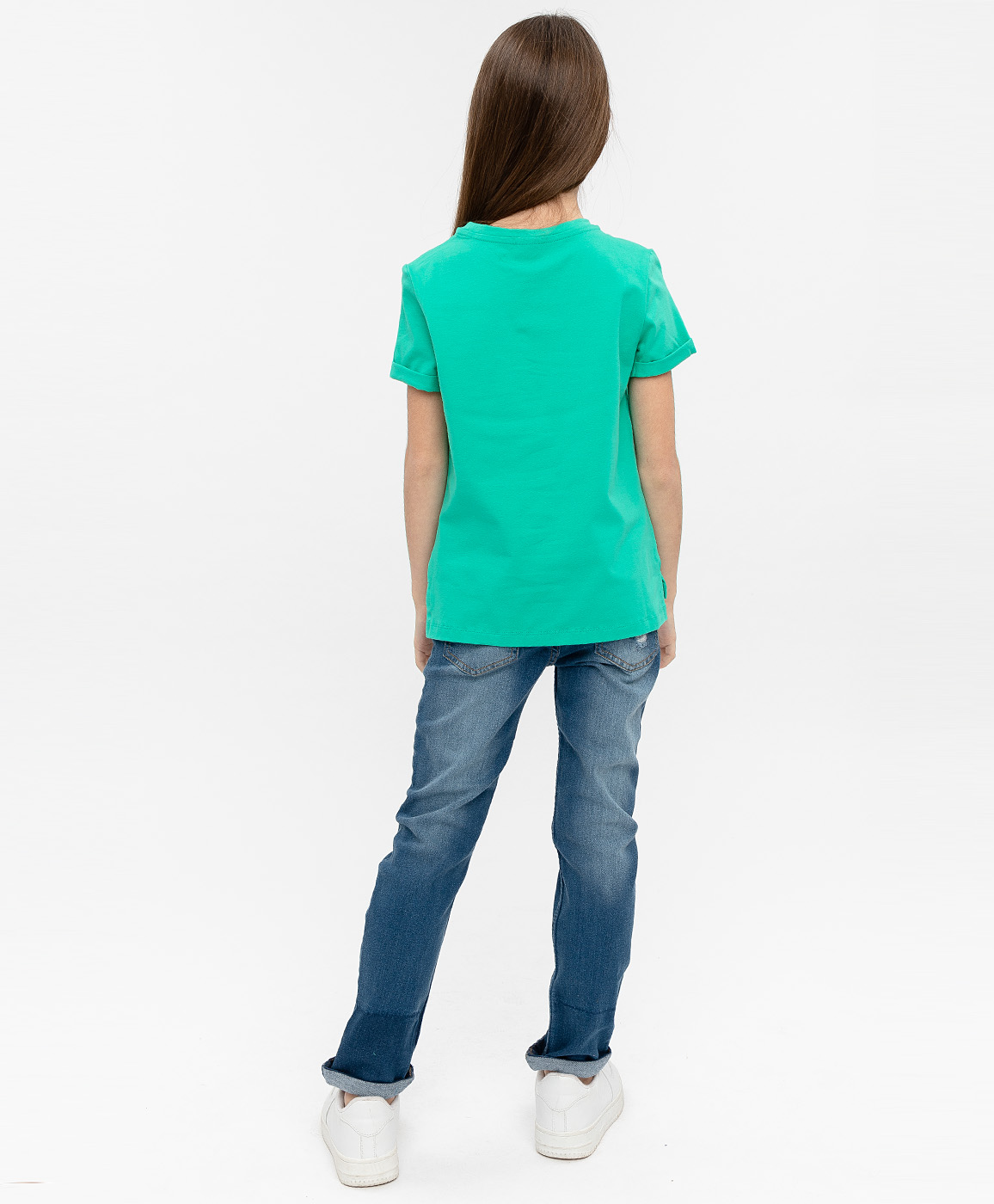 фото Зеленая футболка с принтом button blue