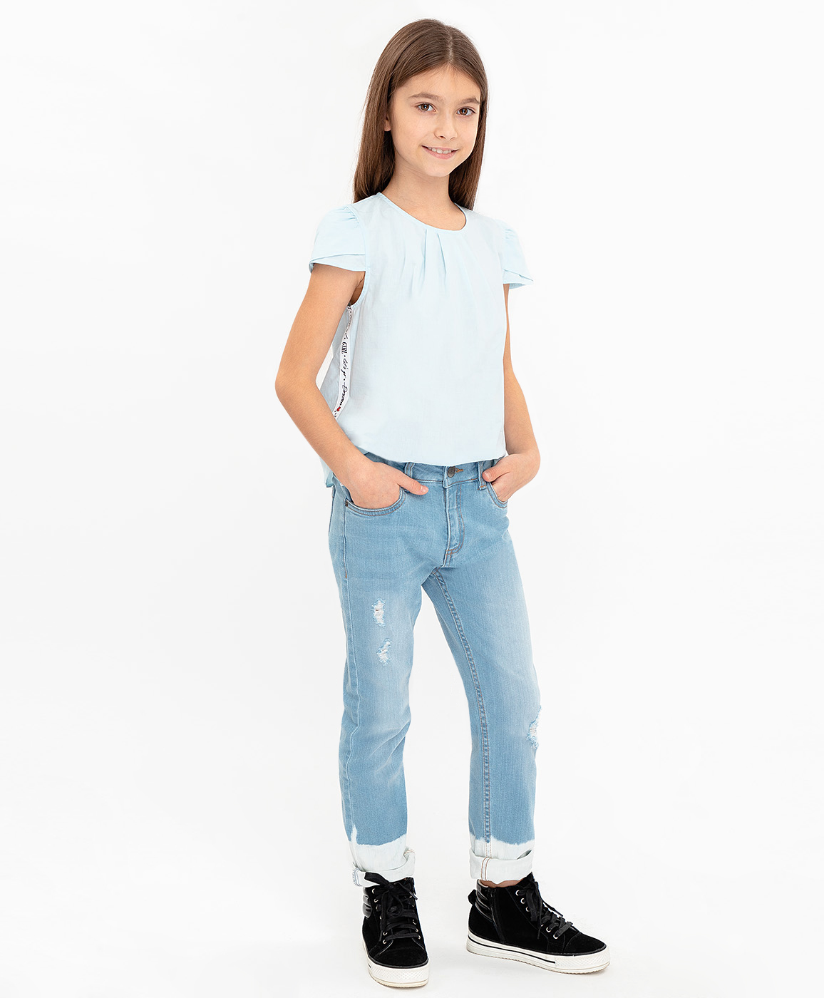фото Джинсы slim fit button blue