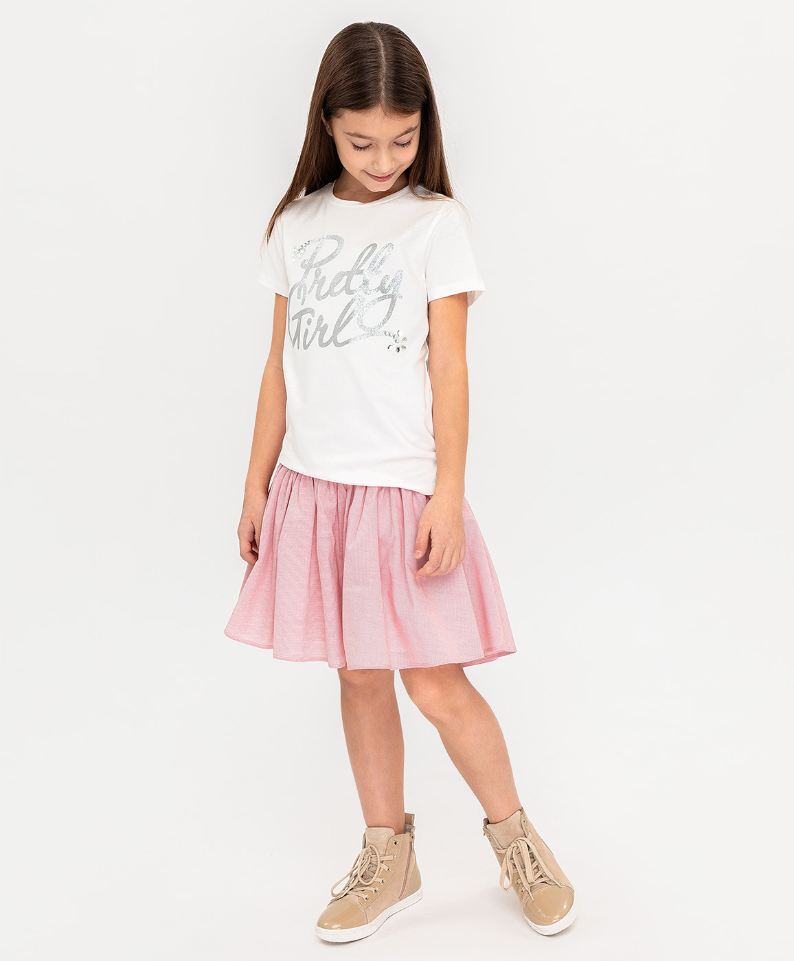 фото Белая футболка с коротким рукавом button blue