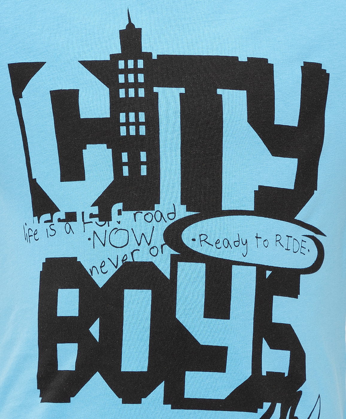 фото Футболка голубой button blue