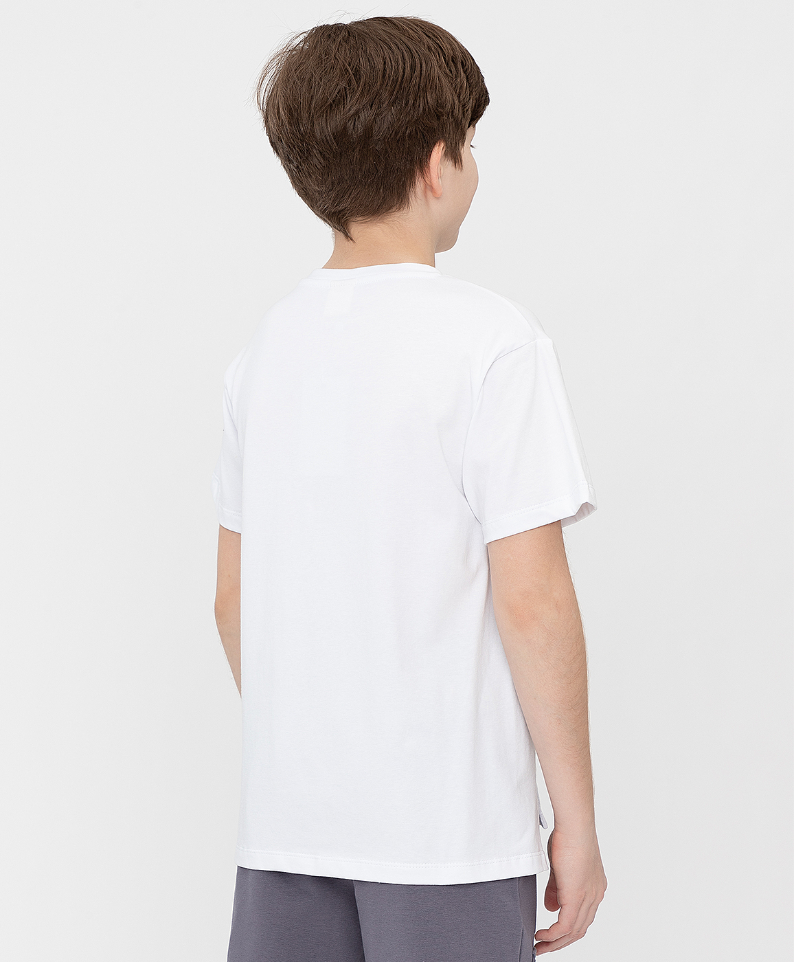 фото Футболка с удлиненной линией спинки белая button blue