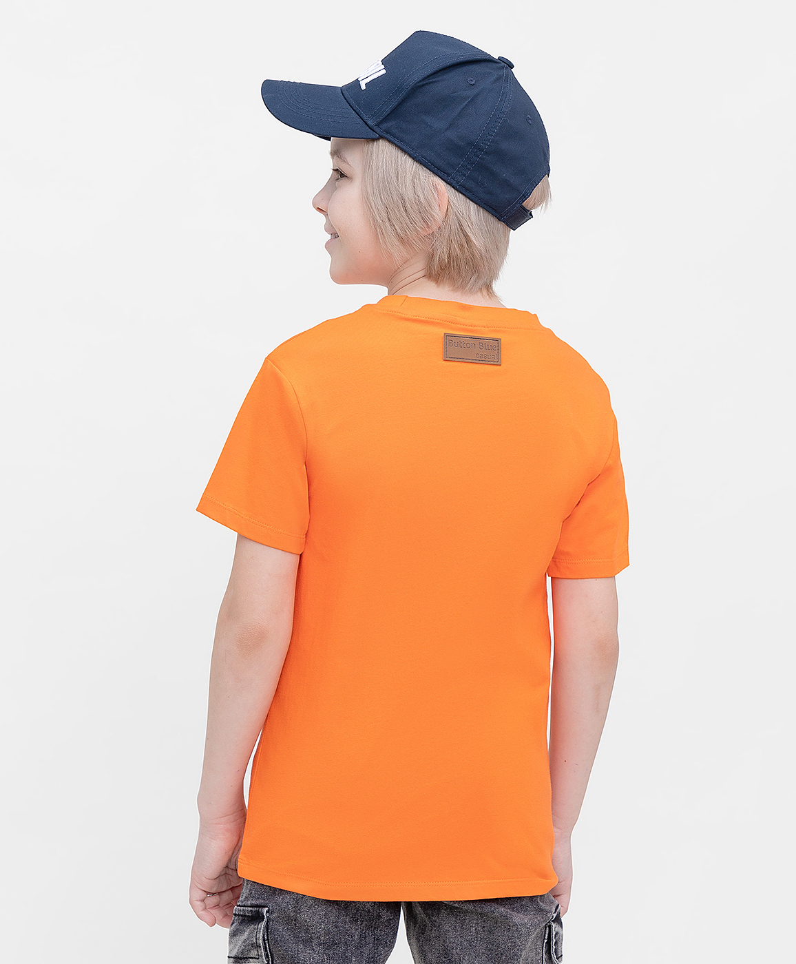 фото Футболка оранжевая button blue