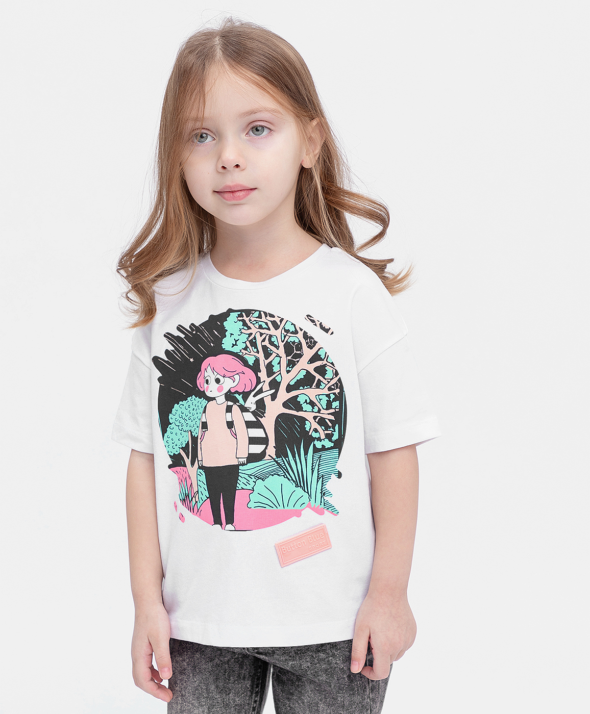 фото Футболка белая button blue