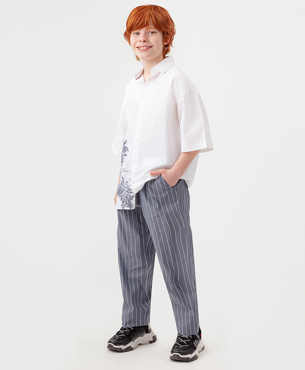 фото Брюки чинос в полоску button blue