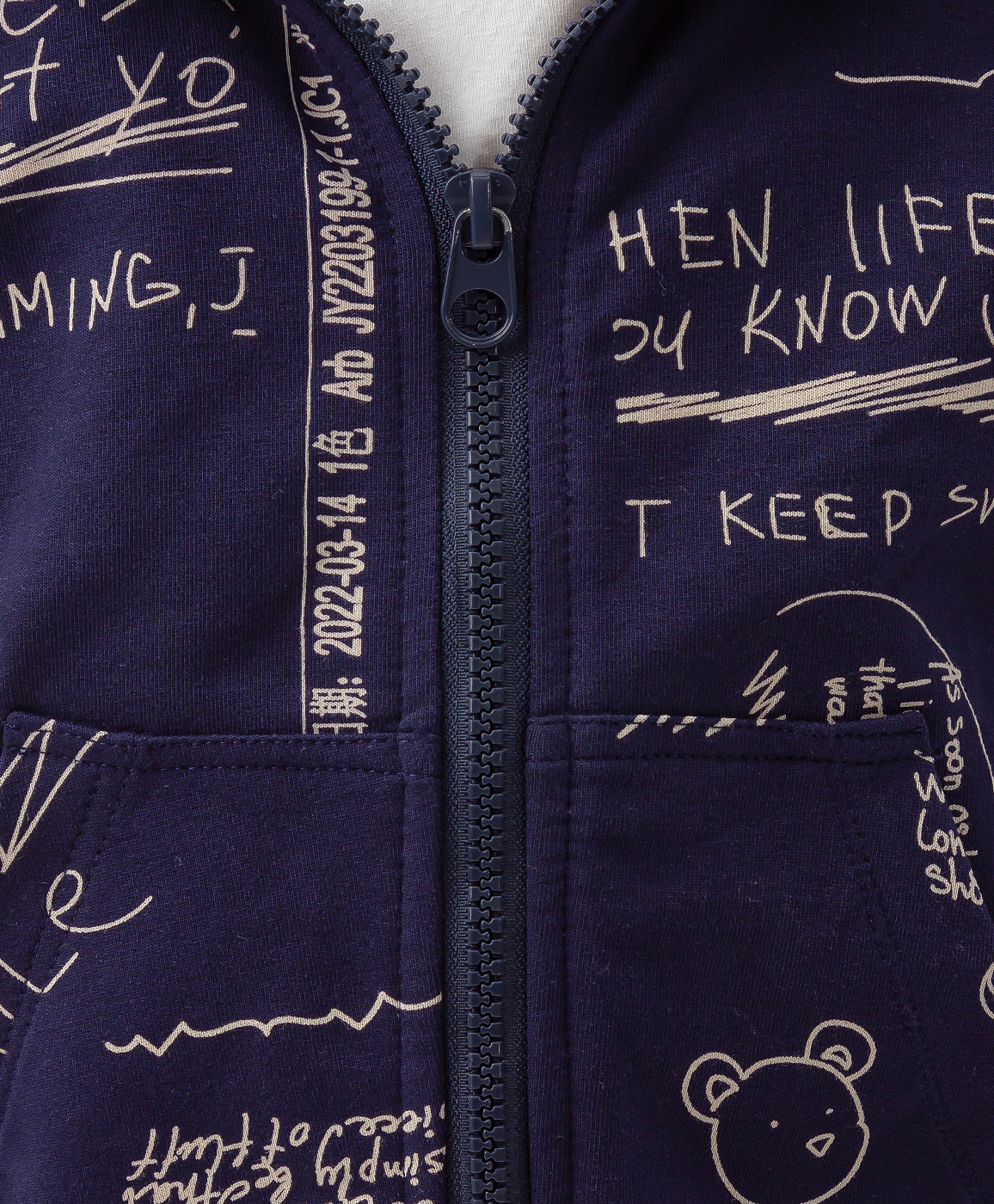 фото Толстовка трикотажная с капюшоном темно-синяя button blue