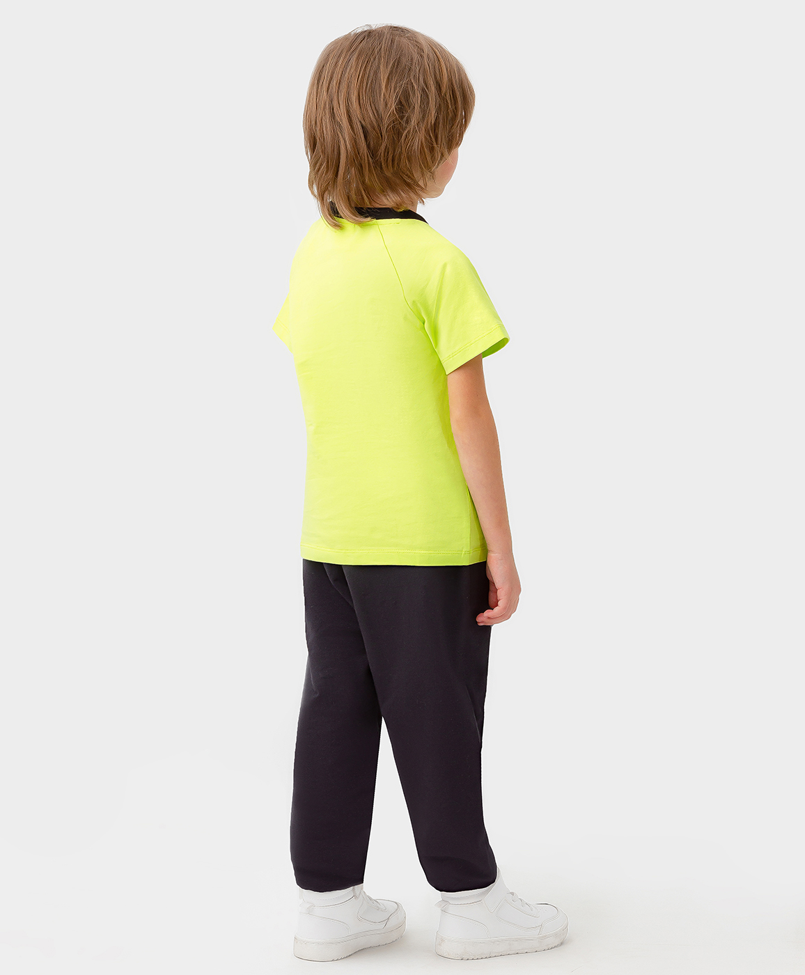 фото Брюки трикотажные с поясом на резинке черные button blue