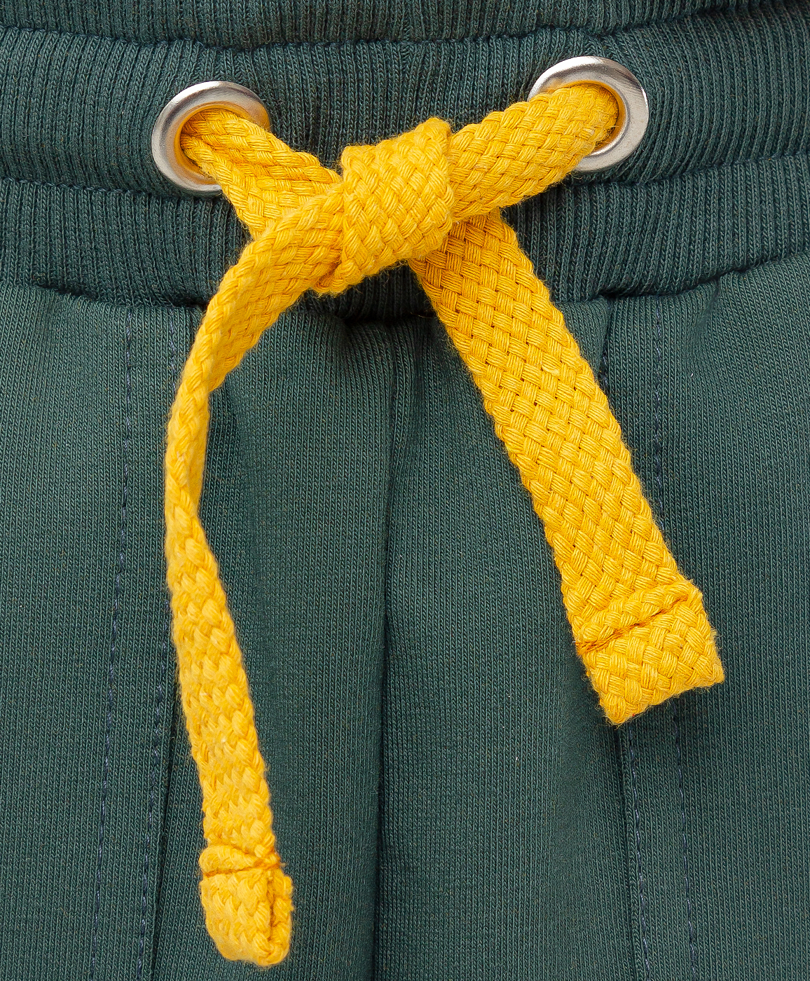 фото Брюки трикотажные с поясом на резинке зеленые button blue