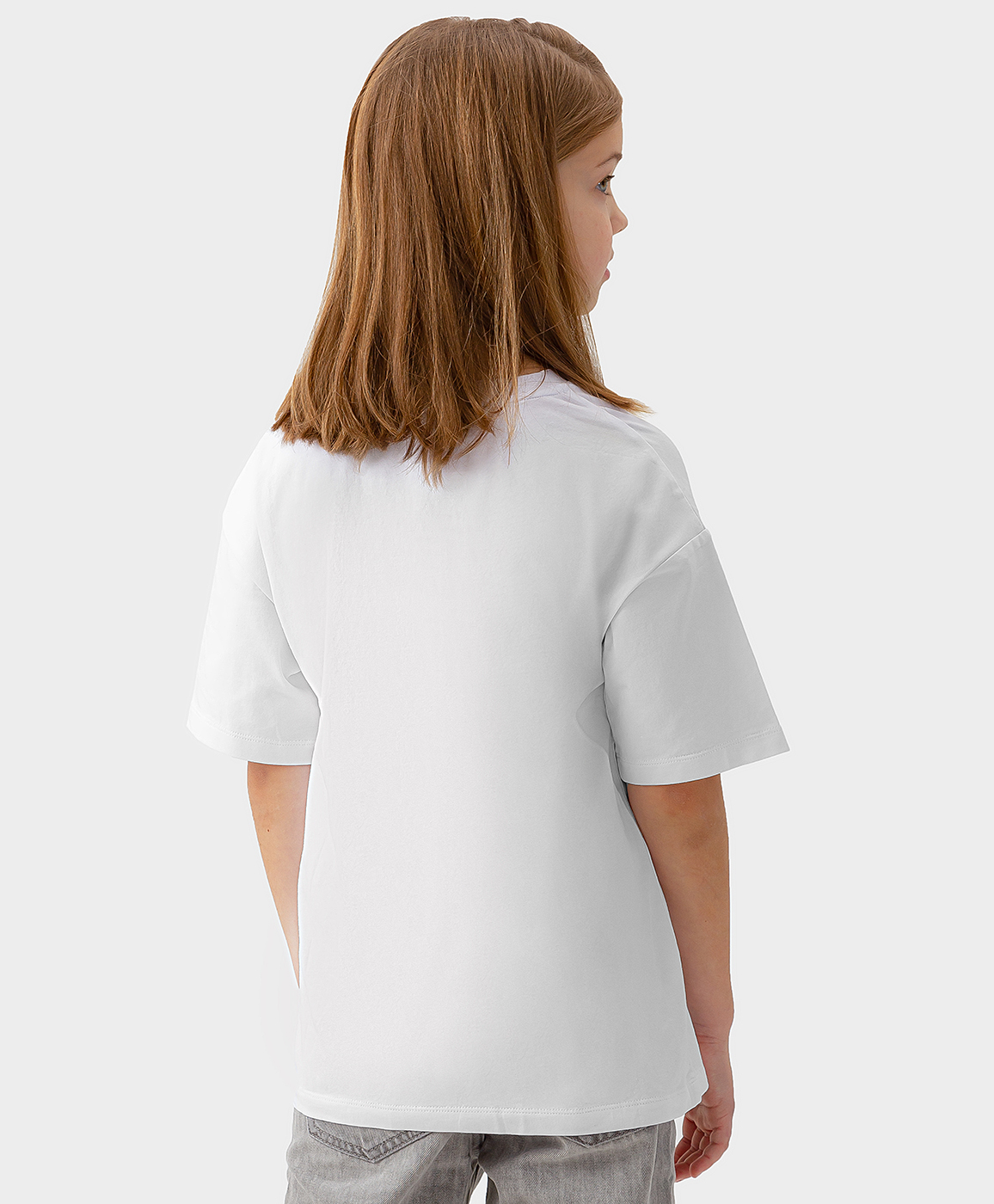 фото Футболка оверсайз с коротким рукавом белая button blue