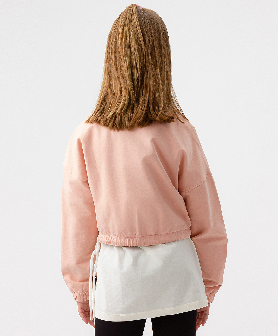 фото Толстовка укороченная оверсайз светло-розовая button blue