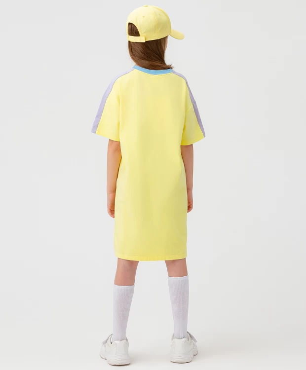 фото Платье-футболка с коротким рукавом желтое button blue (146)