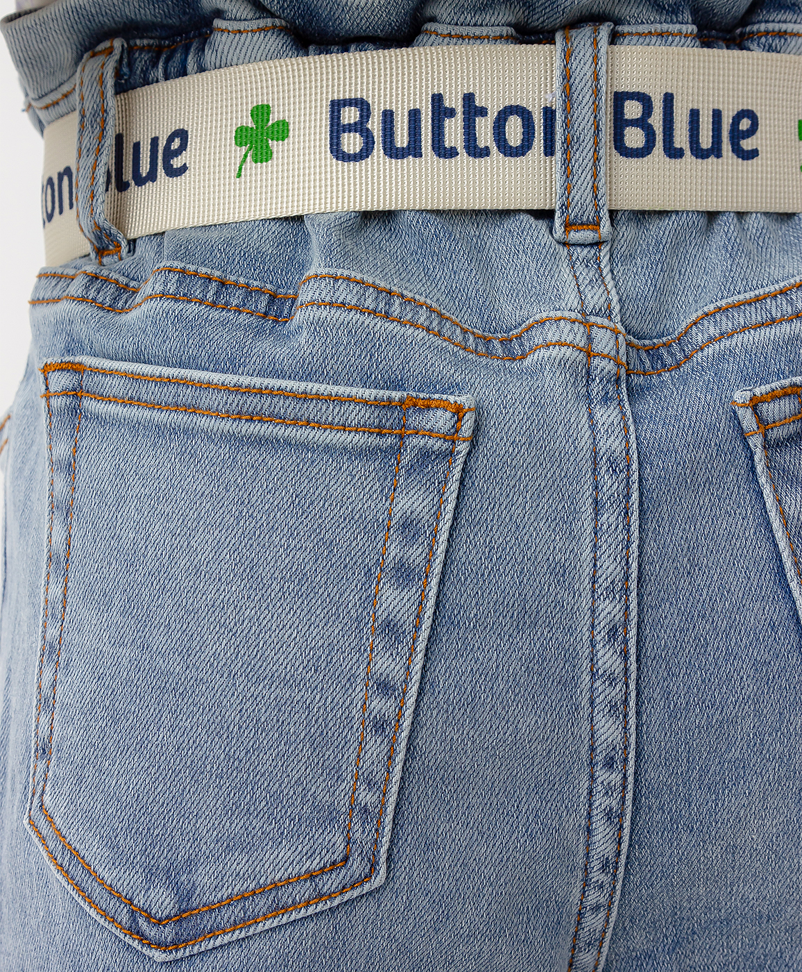 фото Джинсы-бананы голубые button blue