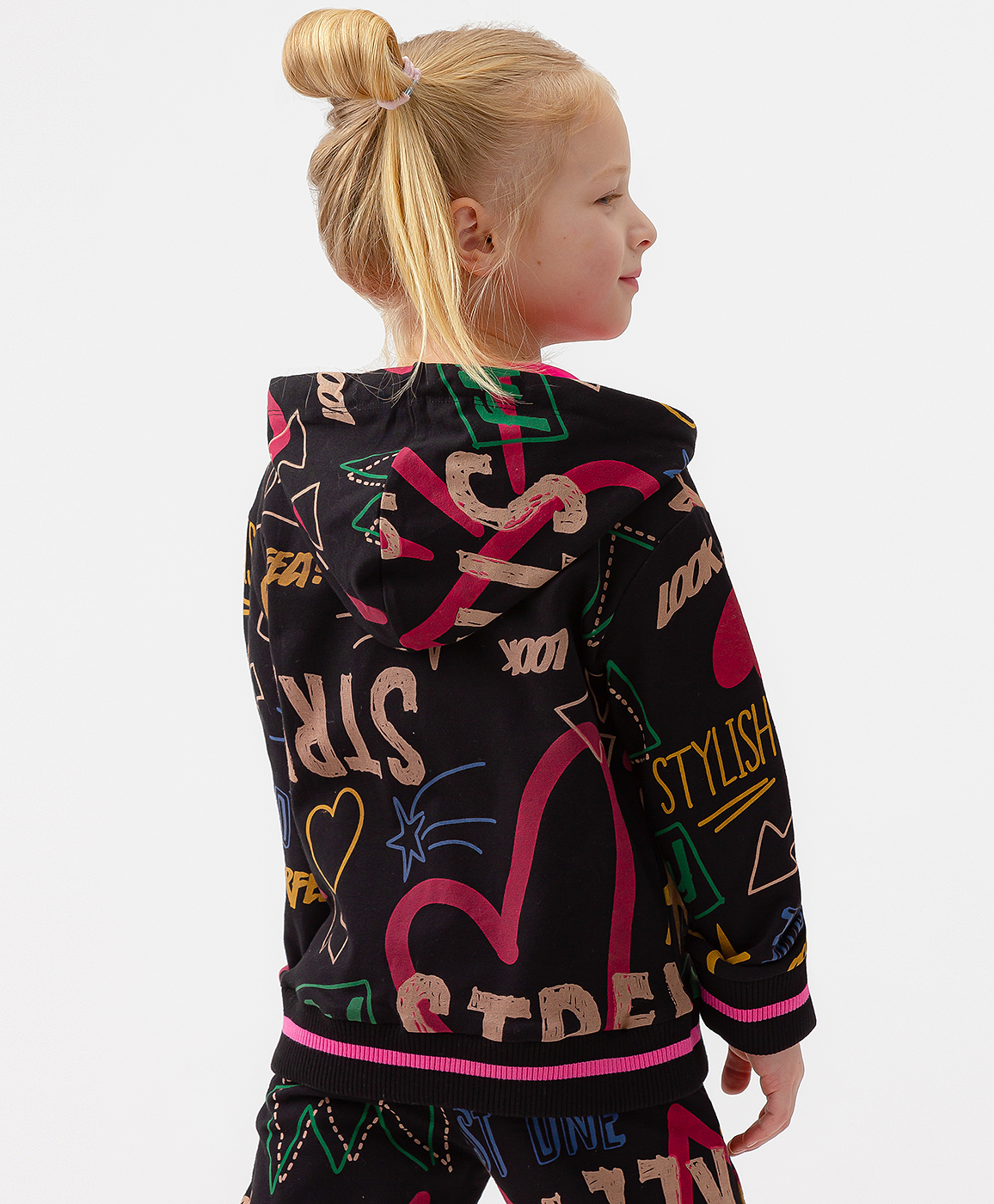 фото Толстовка трикотажная на молнии черная button blue