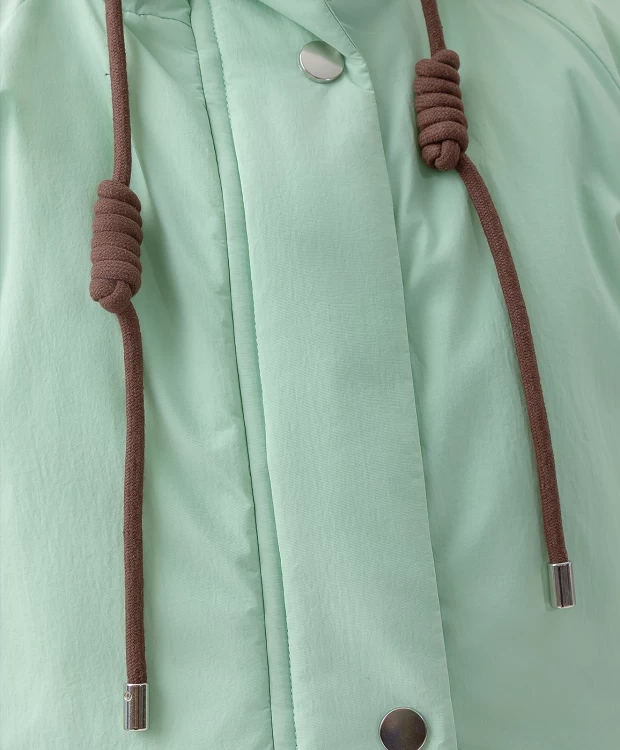 фото Пальто демисезонное оверсайз светло-зеленое button blue (104)