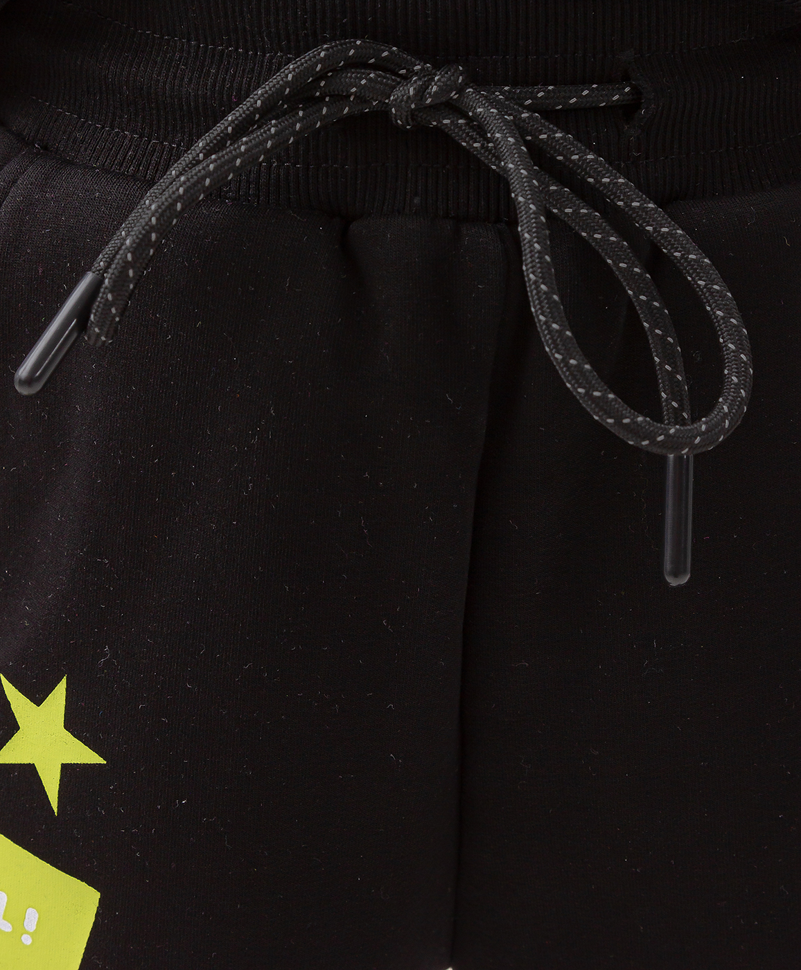 фото Брюки трикотажные с поясом на резинке черные button blue