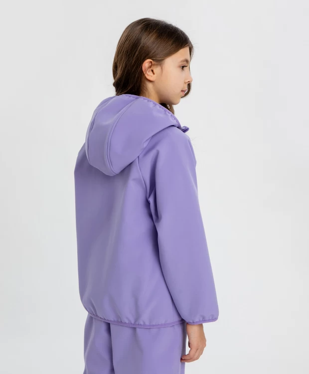 фото Ветровка с капюшоном фиолетовая для девочки button blue (152)