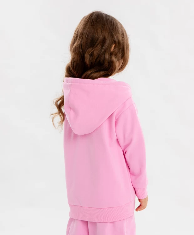 фото Худи оверсайз с капюшоном розовое для девочки button blue (122)