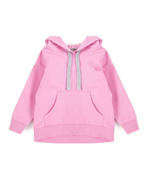 фото Худи оверсайз с капюшоном розовое для девочки button blue (122)