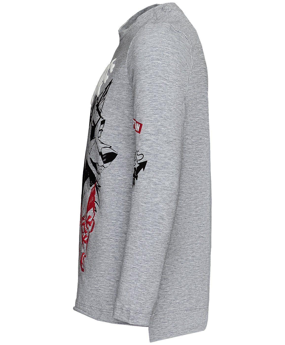 фото Серая футболка с длинным рукавом button blue