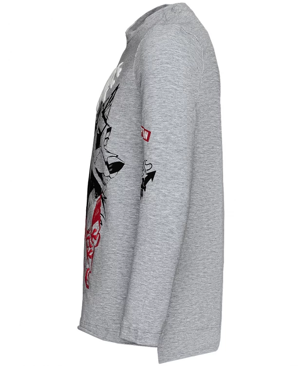 фото Серая футболка с длинным рукавом button blue (140)