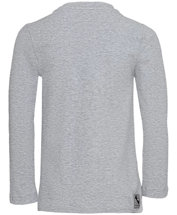 фото Серая футболка с длинным рукавом button blue (140)