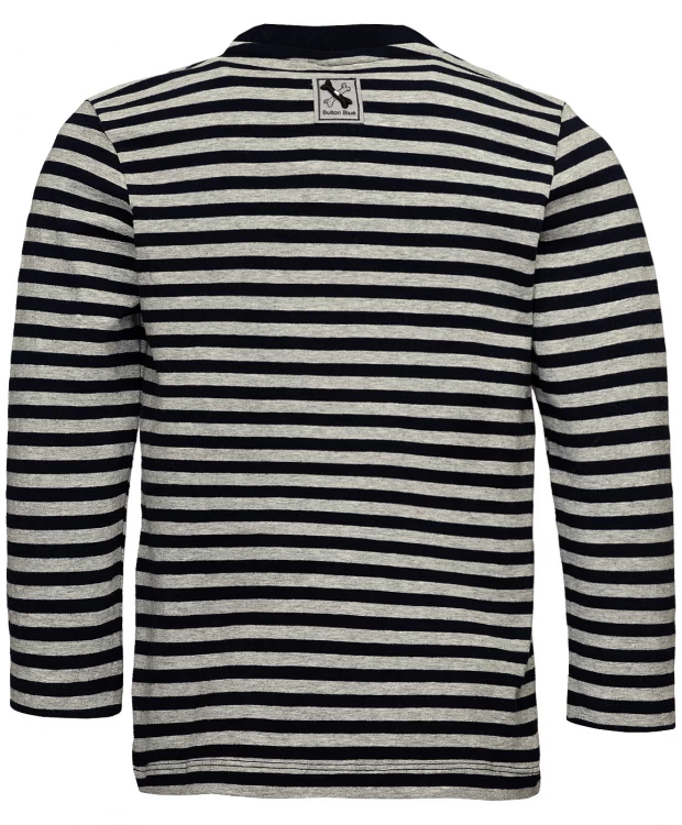 фото Серая футболка в полоску button blue (140)