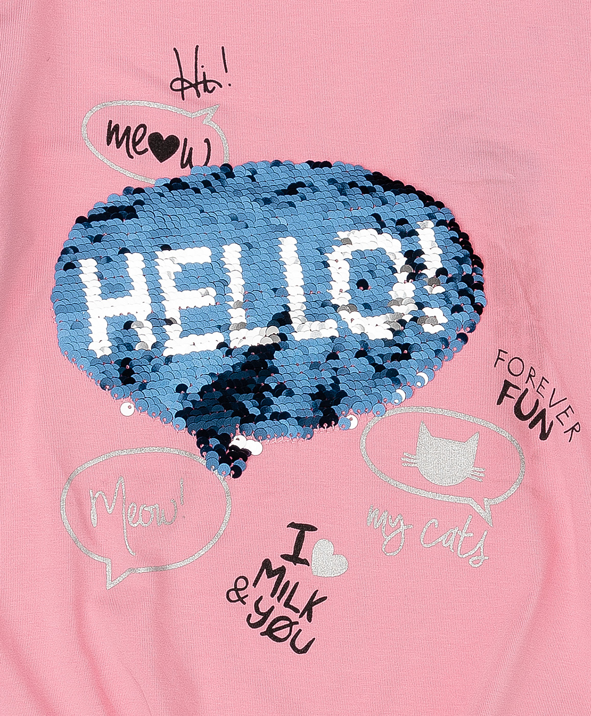 фото Розовая футболка с пайетками button blue