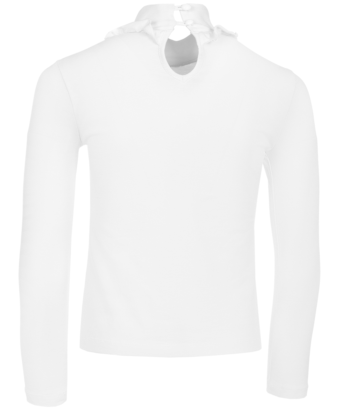 фото Белая футболка с длинным рукавом button blue