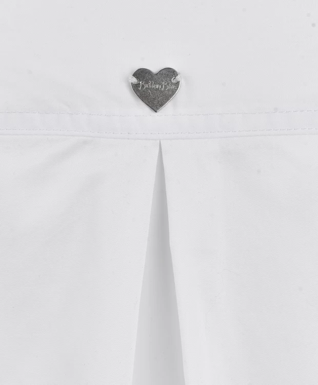 фото Белая блузка с удлиненной спинкой button blue (122)