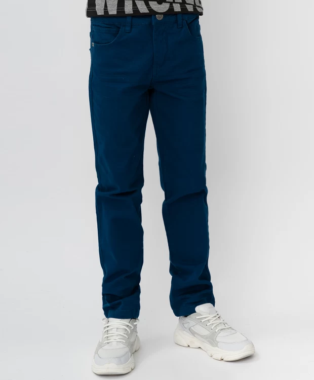 фото Темно-синие твиловые брюки button blue (158)