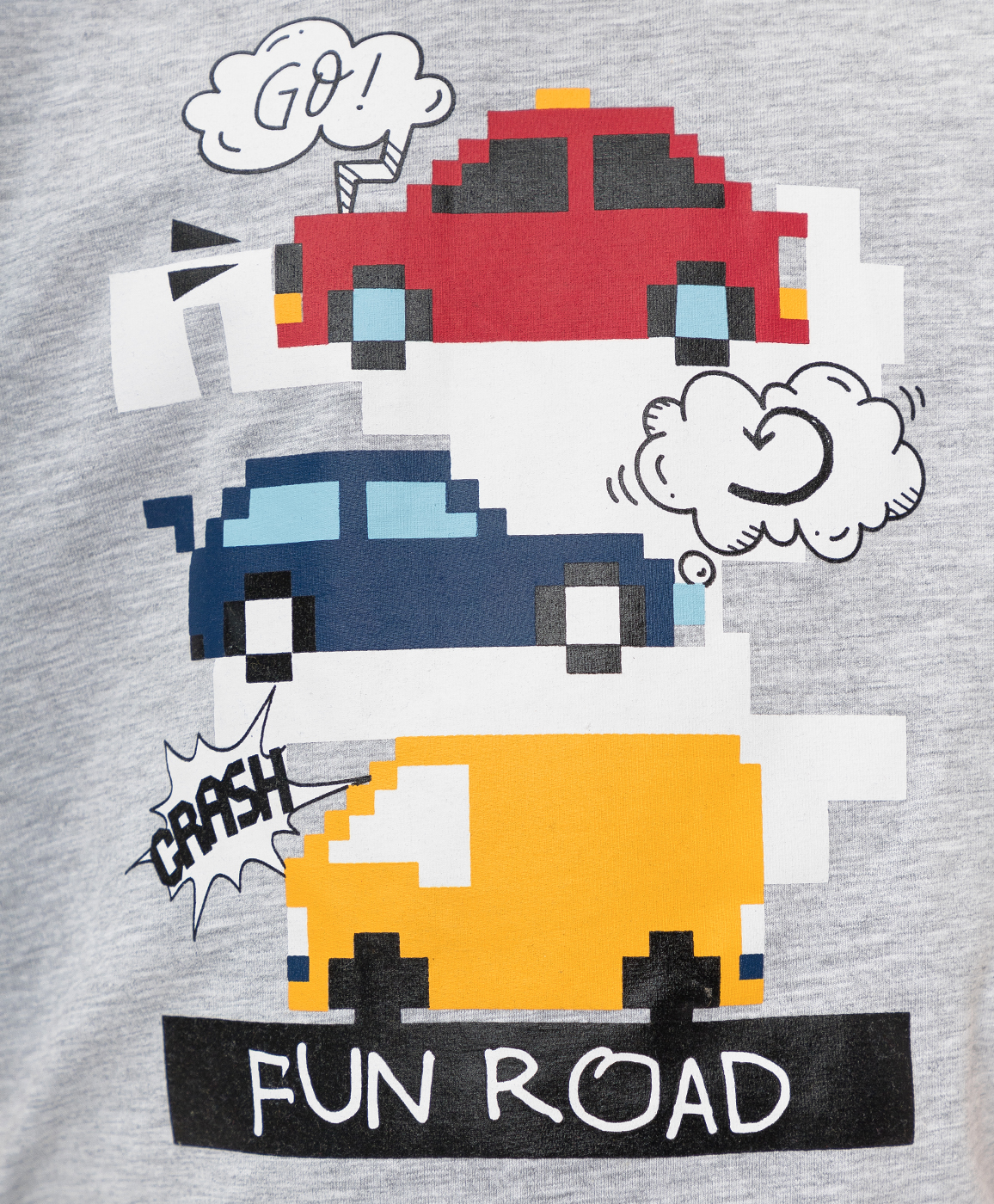 фото Серо-синяя футболка с принтом button blue