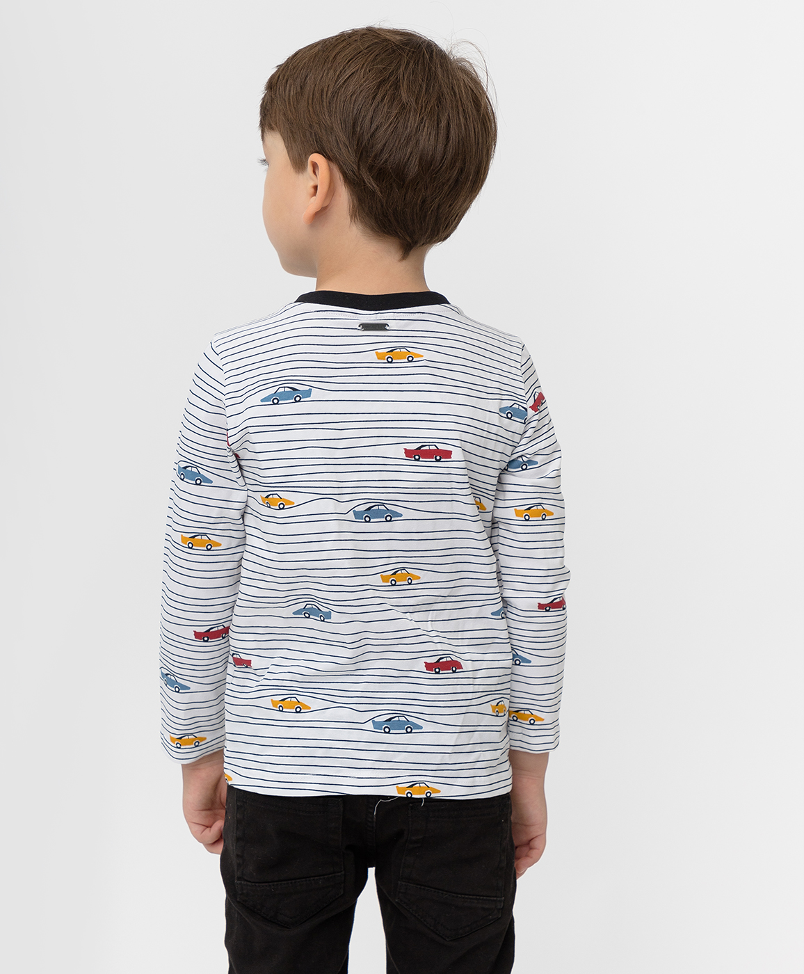 фото Белая футболка с длинным рукавом button blue