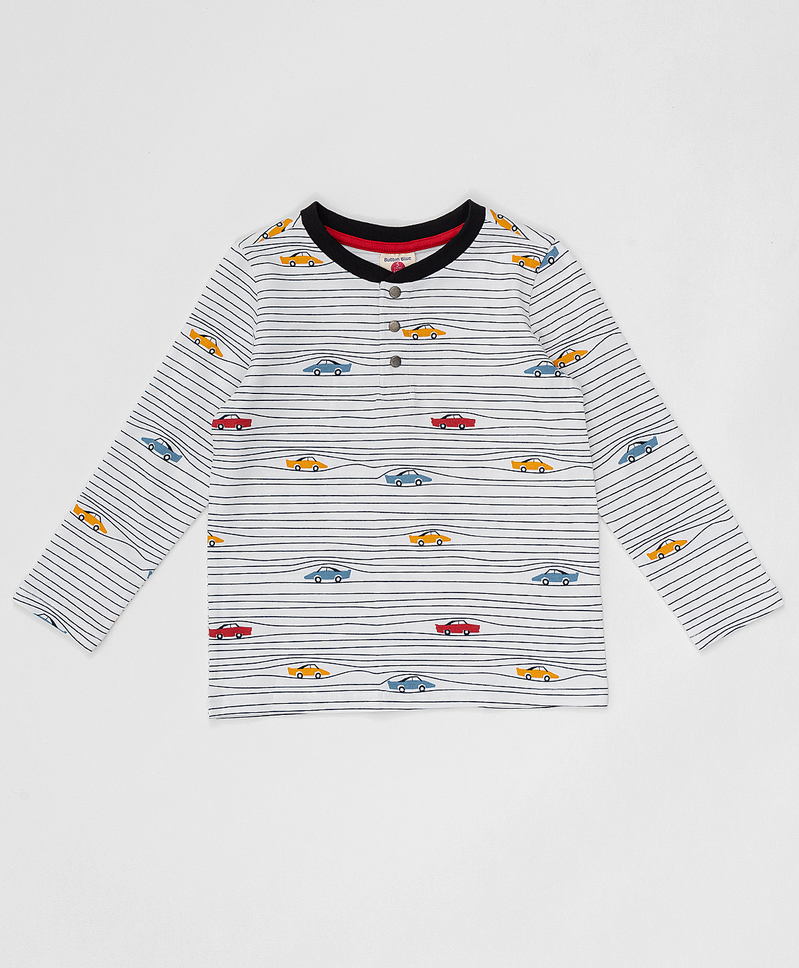 фото Белая футболка с длинным рукавом button blue