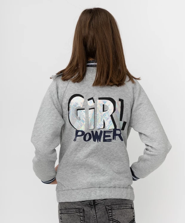 фото Серая стеганная толстовка button blue (146)